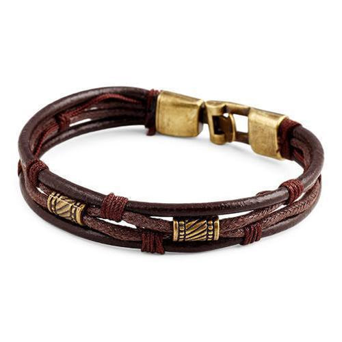Braided Brown Leather Bracelet