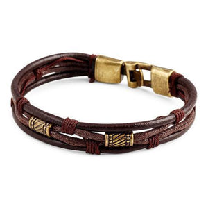 Braided Brown Leather Bracelet