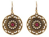 Antique Floral Ruby Earrings